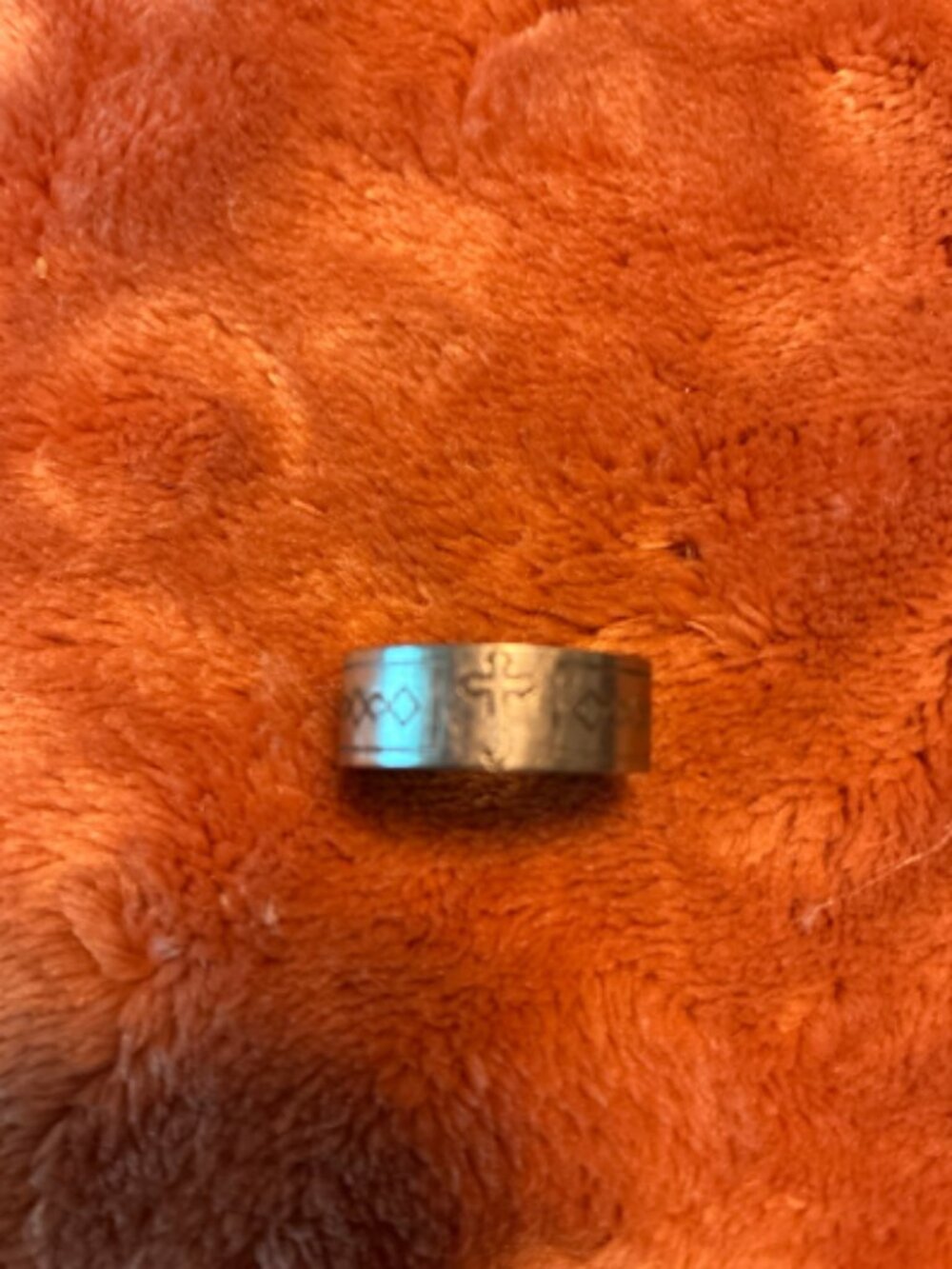 Vintage Pewter Men's Cross Band Ring Size 10